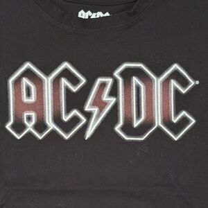 AC/DC Black Tee with Red Gradient Logo